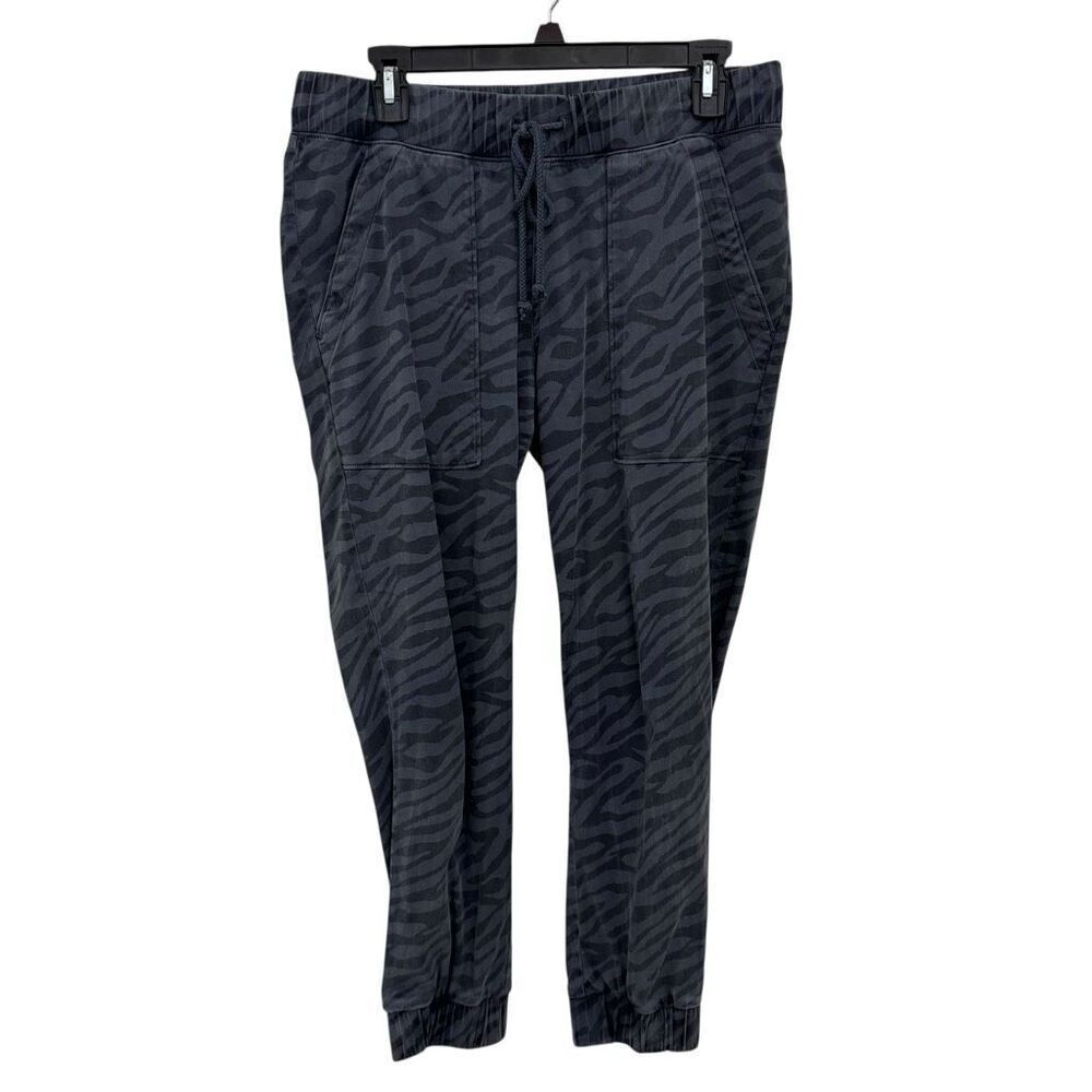 Bella Dahl Zebra Print Striped Joggers Size Small Gray Soft
